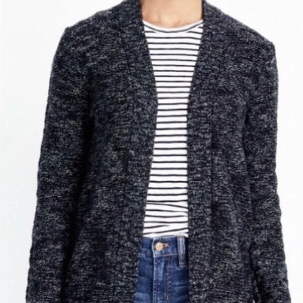J. Crew Factory Marled Gray Open-Front Long Sleeve Women’s Cardigan Sweater